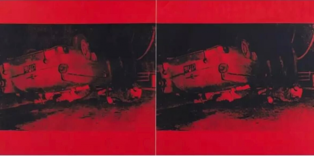 Andy Warhol, 5 Deaths twice 1 (Red car crash) (1963). Courtesy of Sotheby's.