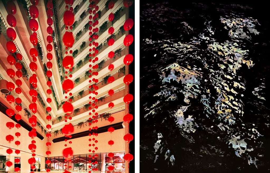 Andrea Gursky's <em>Singapore II</em> (1997) at left and <em>Bangkok II</em> (2011). Courtesy of Charles Jin.