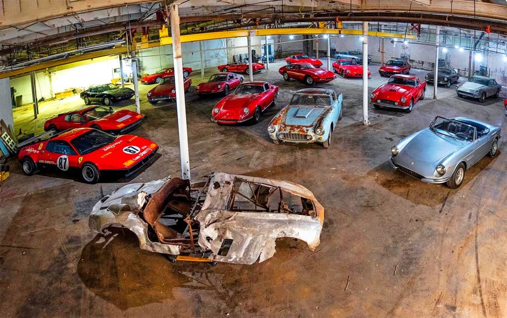Twenty vintage Ferraris damaged by hurricane and in some cases destroyed by fire, are headed to an RM Sotheby's auction. Courtesy of RM Sotheby's.