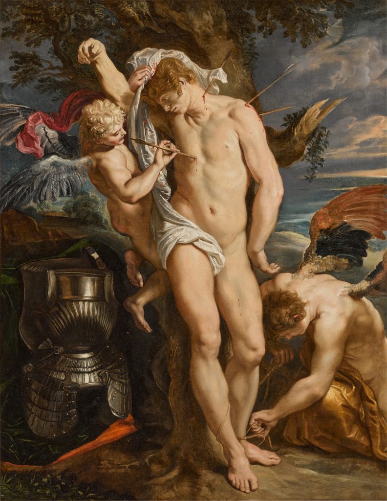Peter Paul Rubens, <i>Saint Sebastian tended by two angels</i>. Courtesy of Sotheby's.
