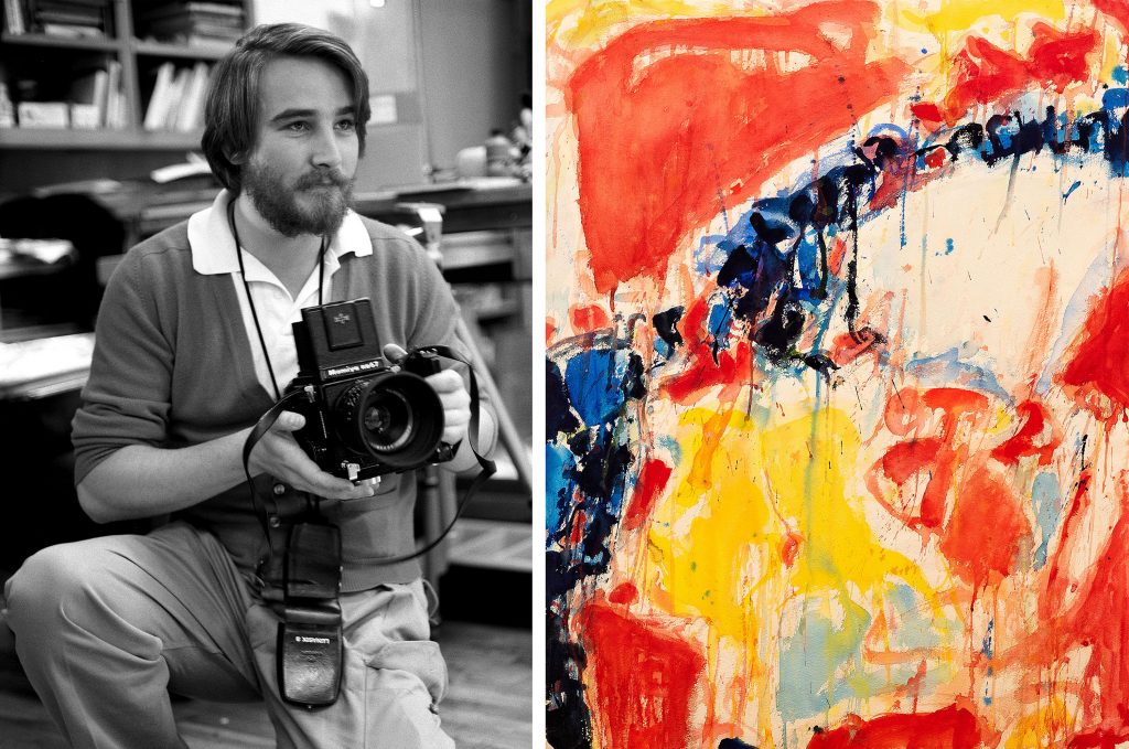 Left: François Meyer. Photo: Sam Francis. © 2023 Sam Francis Foundation. Right: Sam Francis, Untitled (1955). Estimate: $109,000–$163,000. Courtesy of Sotheby's.