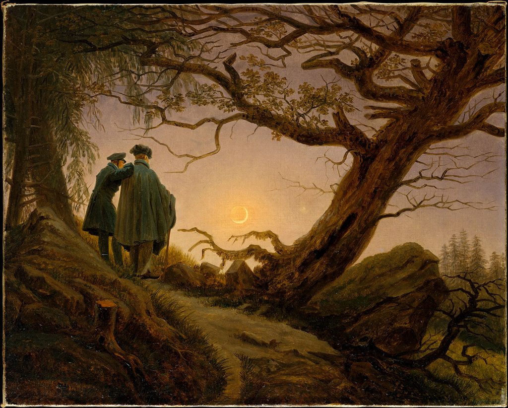 Caspar David Friedrich, <em>Two Men Contemplating the Moon</em> (ca. 1825–30). Courtesy of the Metropolitan Museum of Art, New York.
