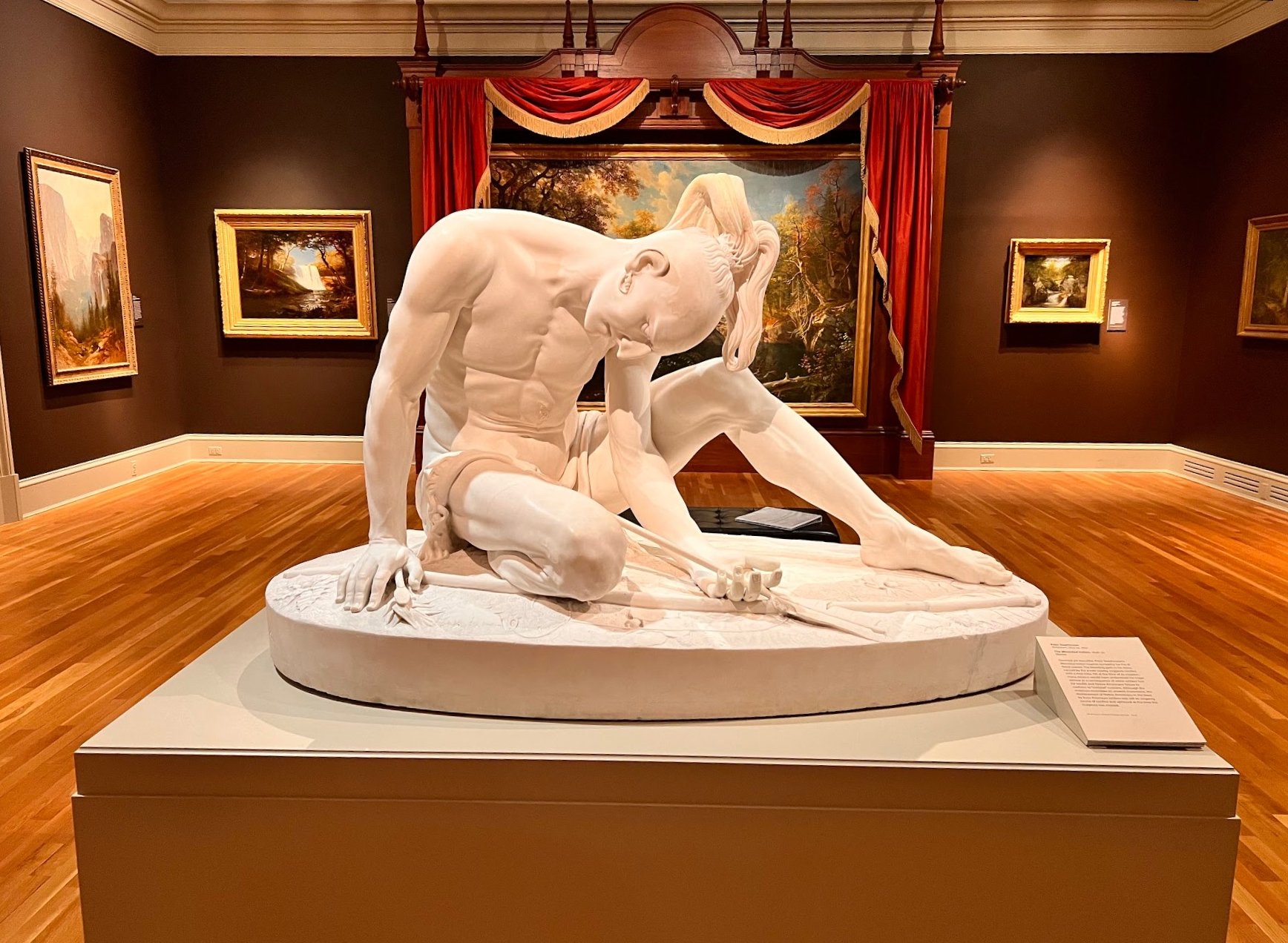 Peter Stephenson, The Wounded Indian (1850) on view at the Chrysler Museum of Art, Norfolk, Virginia. Photo by Stewart Gamage, courtesy of Cultural Heritage Partners.