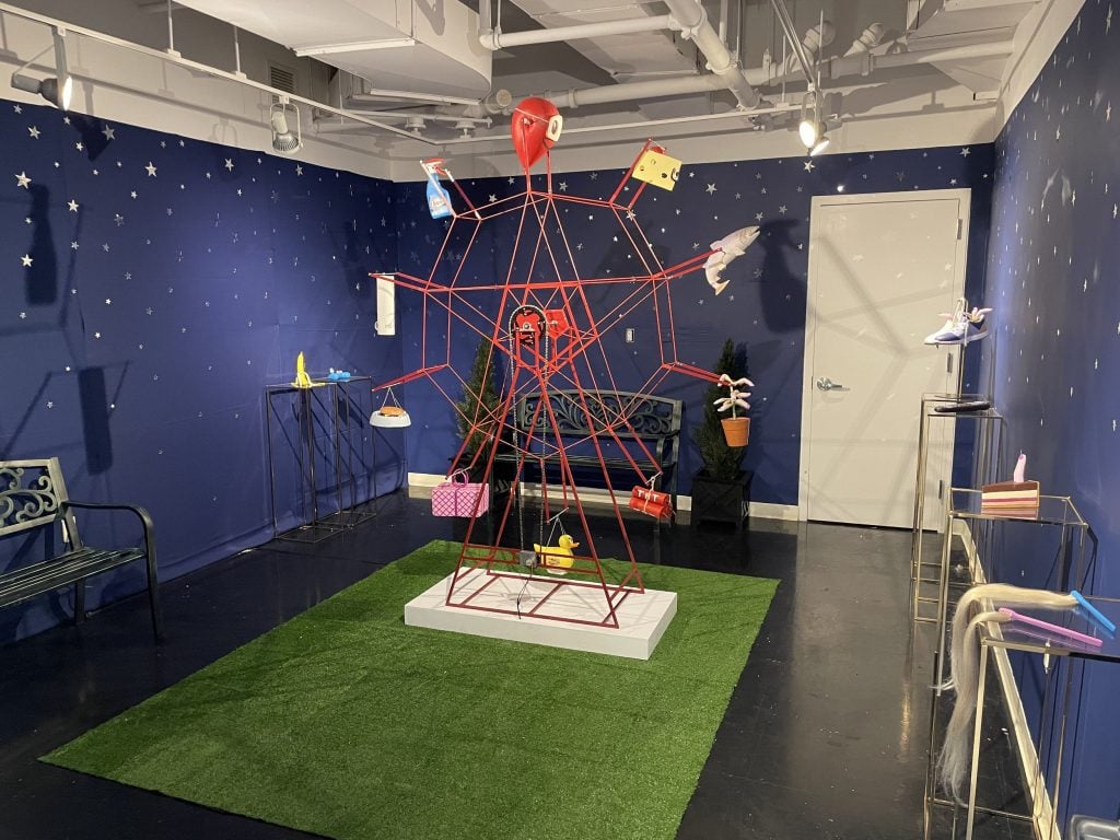 Stuart Lantry, Ferris Wheel curated by Shona McAndrew, sold for $10,000 on the opening day of Spring Break Art Show New York, 2023. Photo courtesy of the artist.