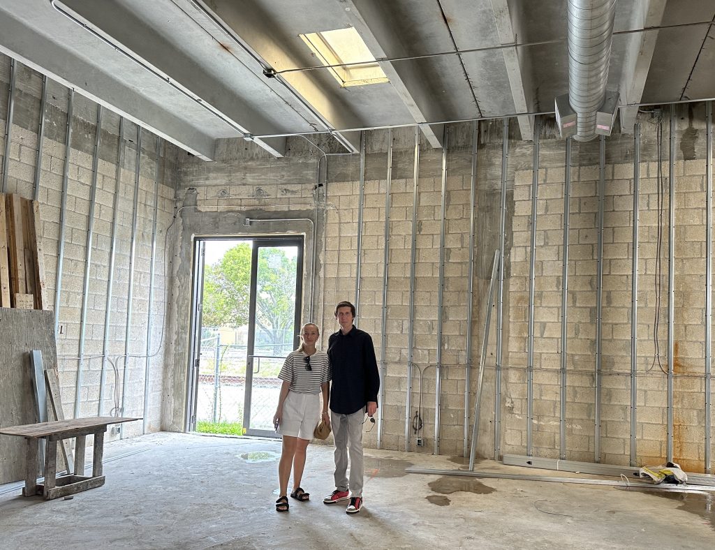 Julia and Max Voloshyn in their new gallery space in Miami. Courtesy Voloshyn Gallery.