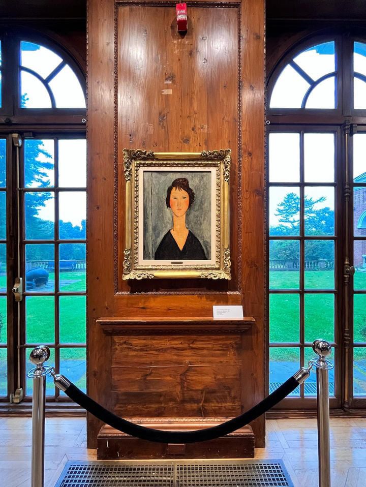 One of seven original Amedeo Modigliani works in "Modigliani and the Modern Portrait" at the Nassau County Museum of Art. Photo by Daniella Frangione. 