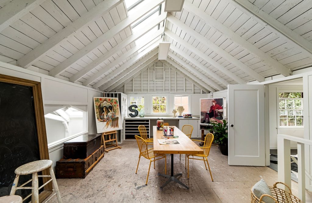Artist's loft at the top of the home. Photo: David Duncan Livingston for Sotheby’s International Realty.
