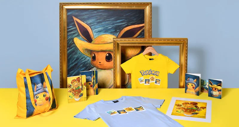 The Pokémon x Van Gogh Museum collection merchandise. Photo courtesy of the Van Gogh Museum, Amsterdam. 