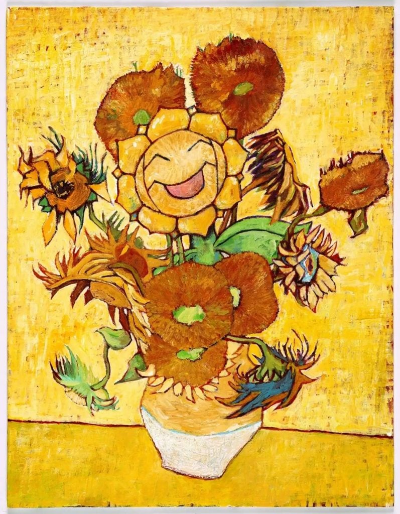 Tomokazu Komiya, Sunflora inspired by Vincent van Gogh's Sunflowers (1889). Courtesy of the Pokémon Company International, ©2023 Pokémon/ Nintendo/Creatures/Game Freak.