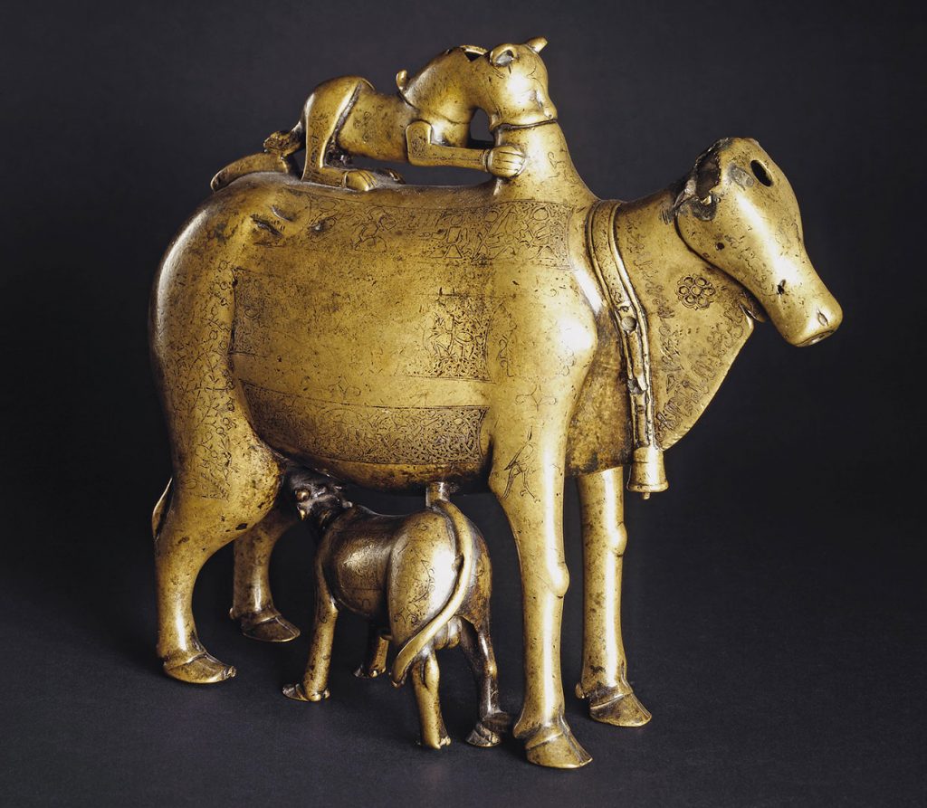 Aquamanile in the form of a zebu cow, Khorasan, from the Hermitage's collection of Iranian art. Photo courtesy of the State Hermitage Museum, St. Petersburg. 