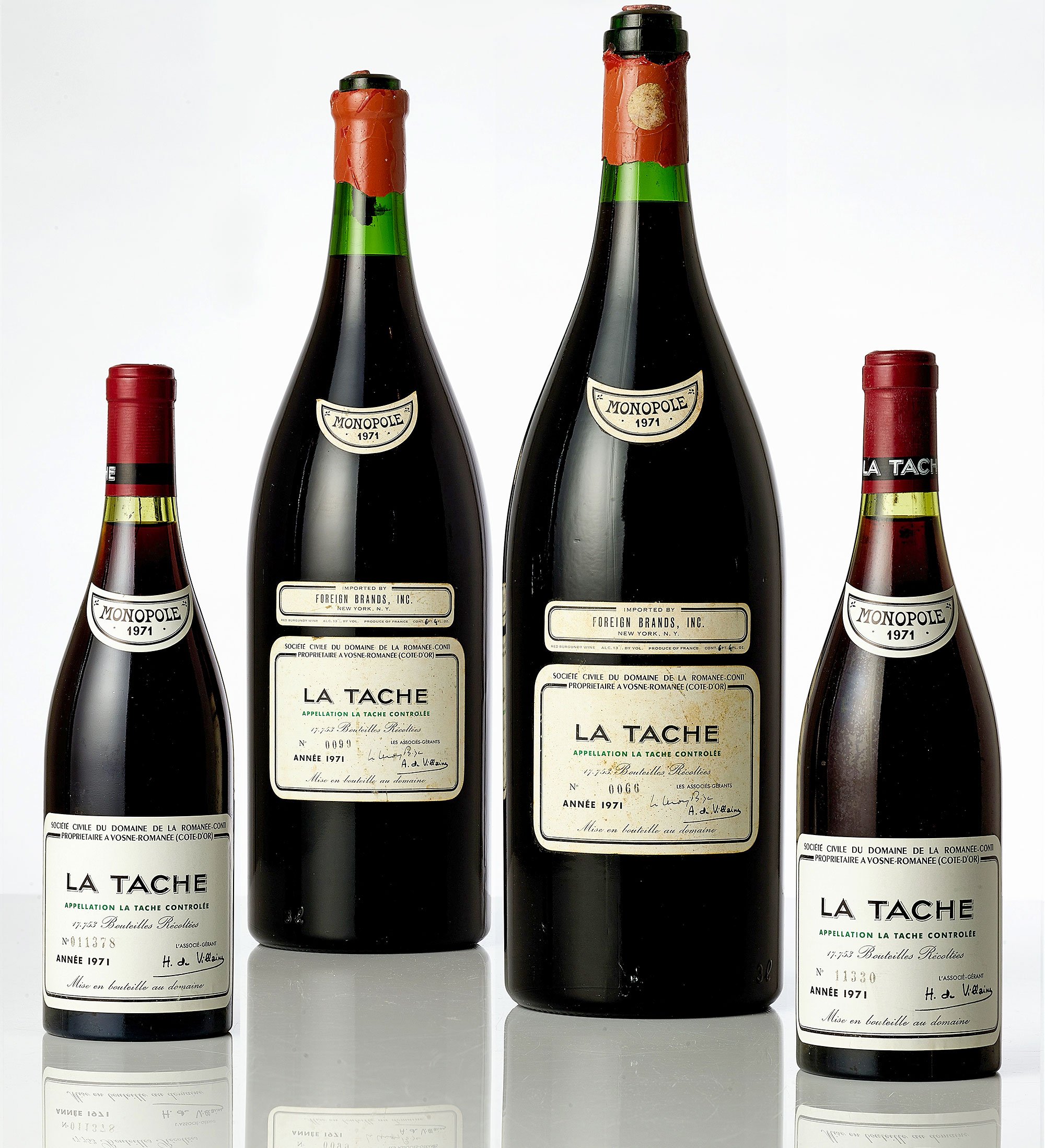 Pierre Chen's Domaine de la Romaneé-Conti La Tâche 1971 (estimate $110,000–$140,000). Courtesy of Sotheby's.