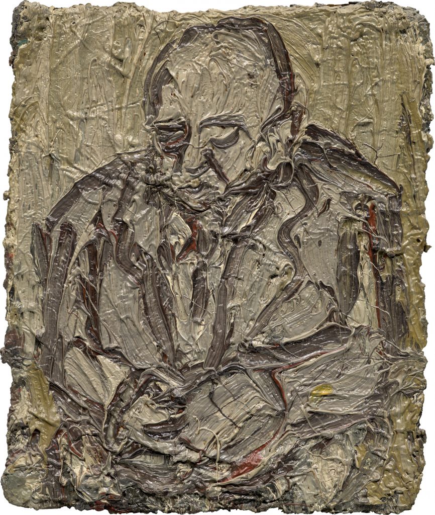 Leon Kossoff, <i>Father Seated in an Armchair Asleep</i> (1978). Estimate £70,000 - 100,000. Image courtesy of Phillips.