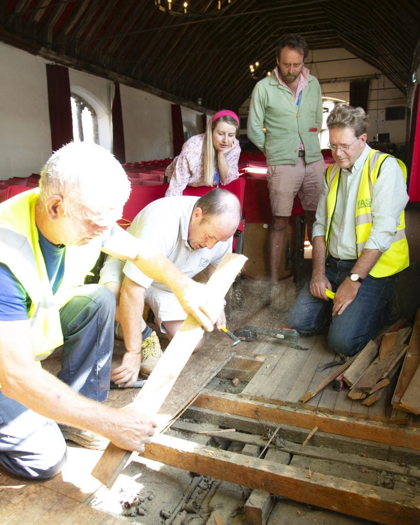 The discovery of Elizabethan theater floorboards used by Shakespeare at St. George's Guildhall