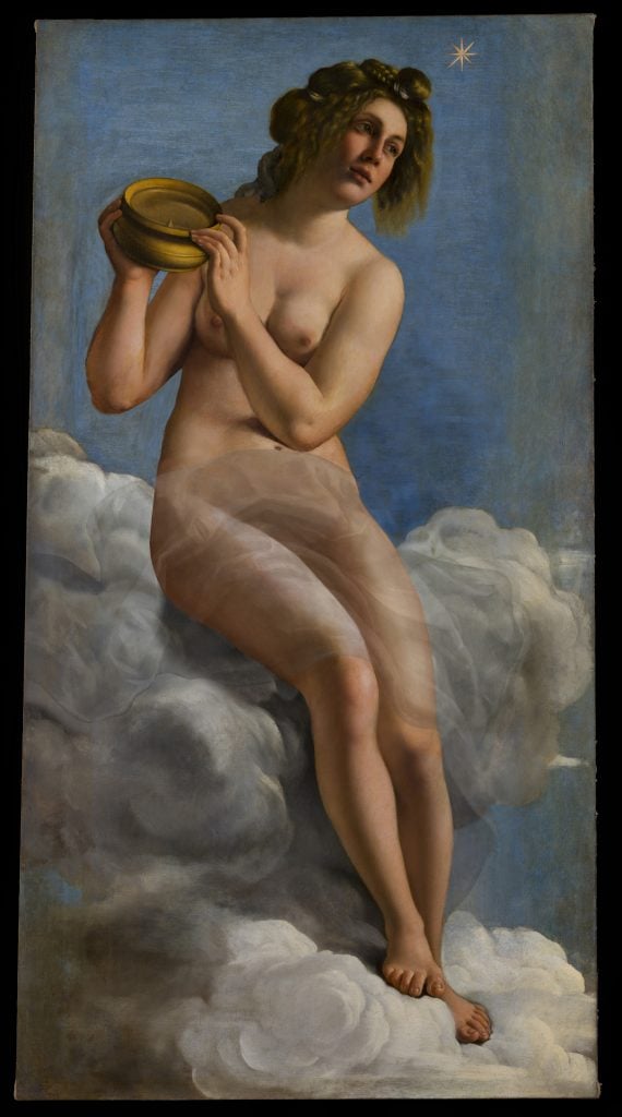 Artemisia Gentileschi, Allegory of Inclination (1816), digitally stripped of its censoring veils. Photo courtesy of the Casa Buonarroti, Florence.