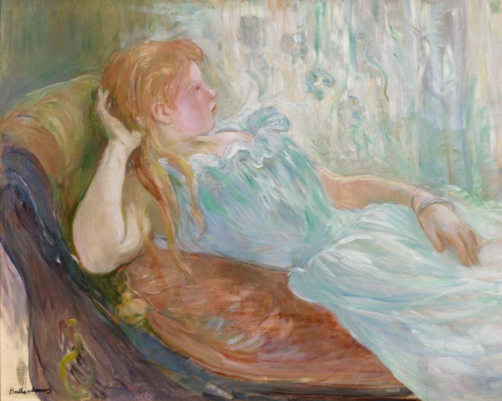 Berthe Morisot, <em>Jeune fille étendue (Young Girl Lying Down)</em>, 1893. Collection of the Mougins Museum. 