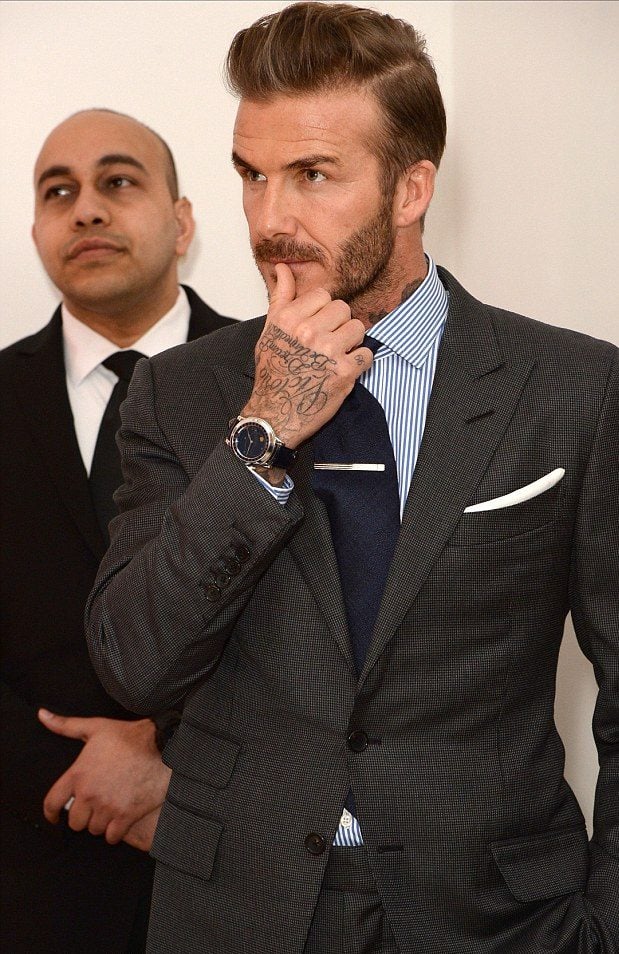 David Beckham wearing a Patek Philippe Grand Complication Celestial Moon Age watch, with an estimated price of $345,000. Courtesy of Shutterstock via Watch Pilot.
