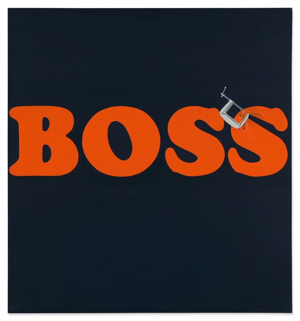 Ed Ruscha, Securing the Last Letter (Boss) (1964). Image courtesy Sotheby's.