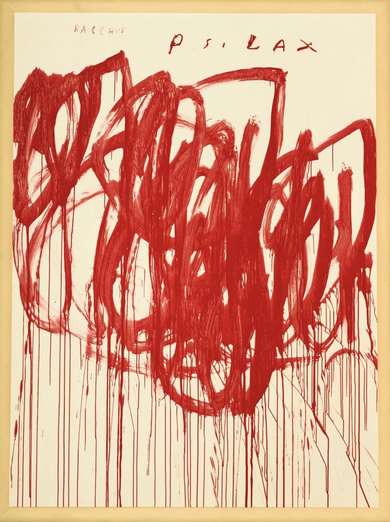 Cy Twombly's <i>Untitled (Bacchus 1st Version II)</i> (2004). Courtesy of Christie's Images, Ltd.