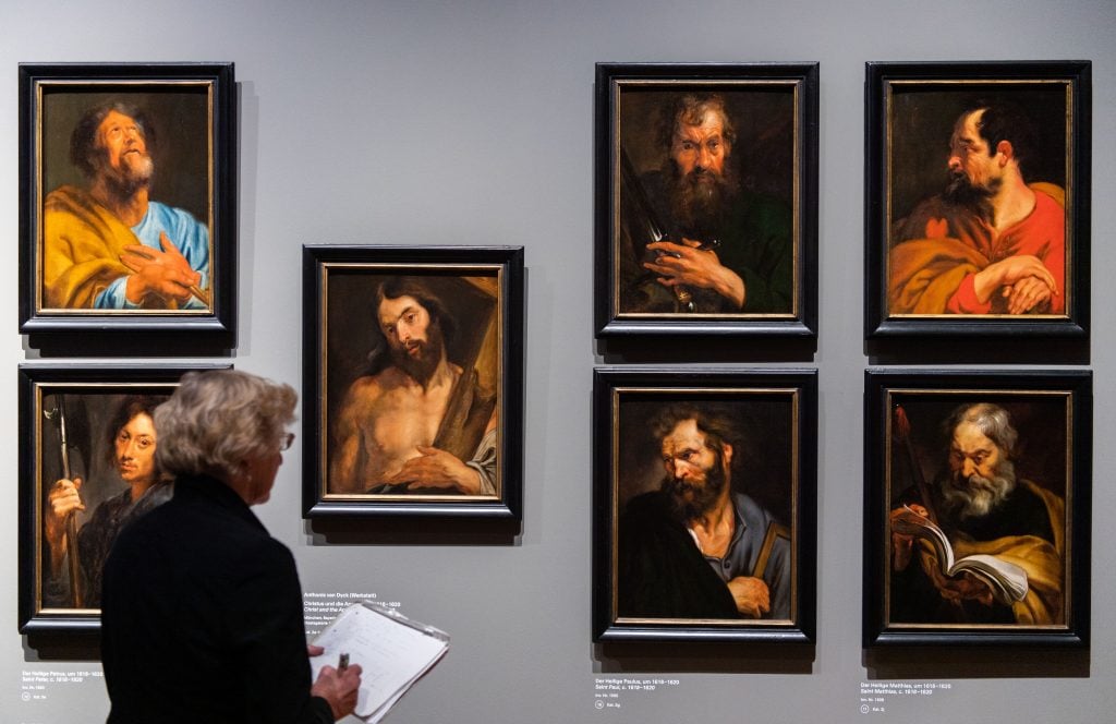 An Anthony van Dyck exhibition at the Alte Pinakothek in in Munich, Germany, in 2019. Photo by Lino Mirgeler/picture alliance/dpa via Getty Images.