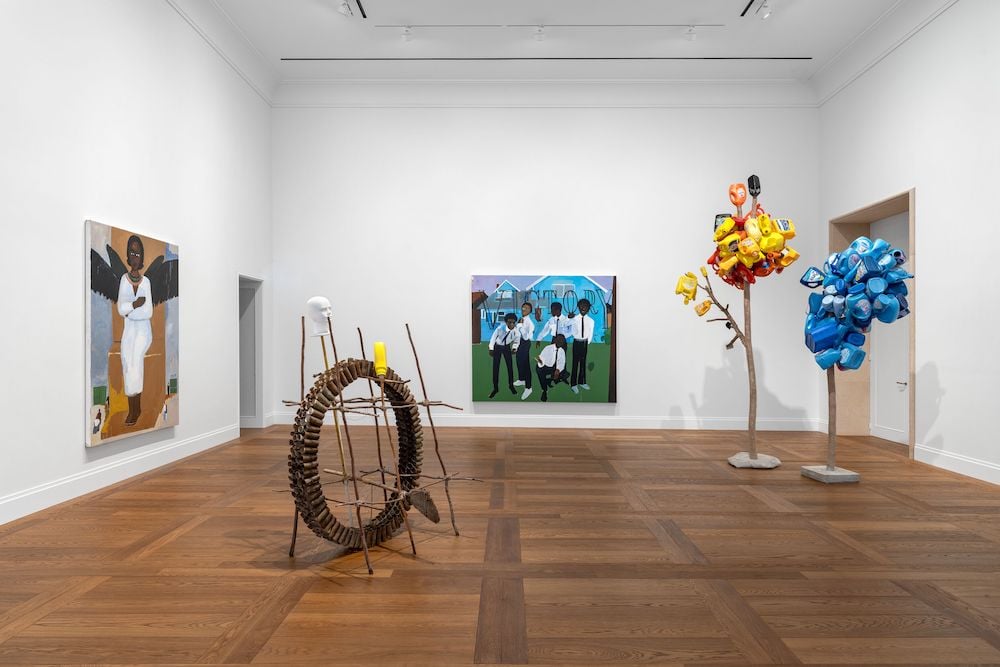Installation view, "Henry Taylor" at Hauser & Wirth Paris. 