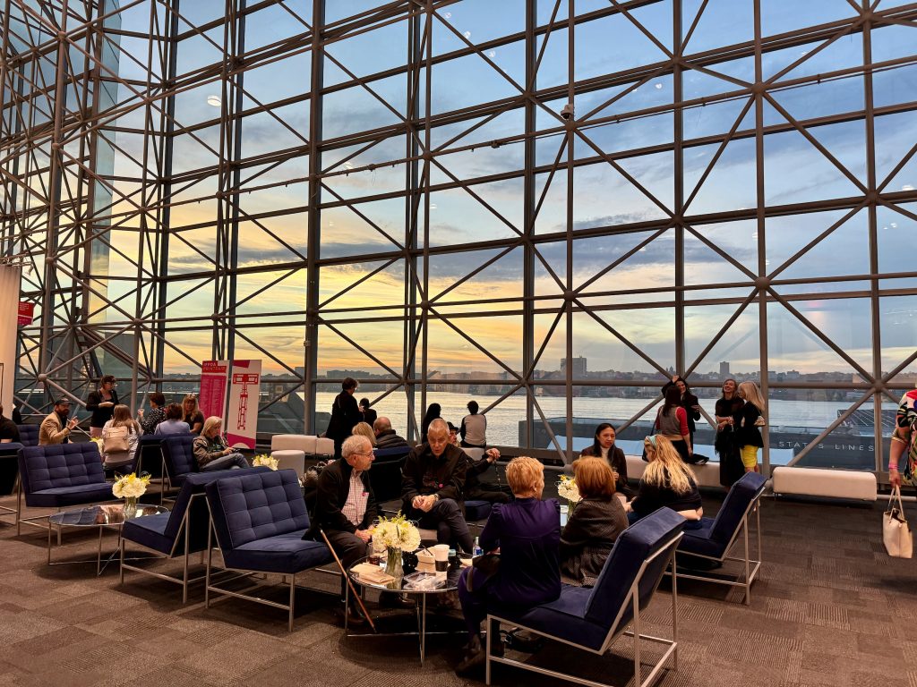 Sunset at the opening day of the 2023 IFPDA Print Fair at the Javits Center. Photo by Sarah Cascone.