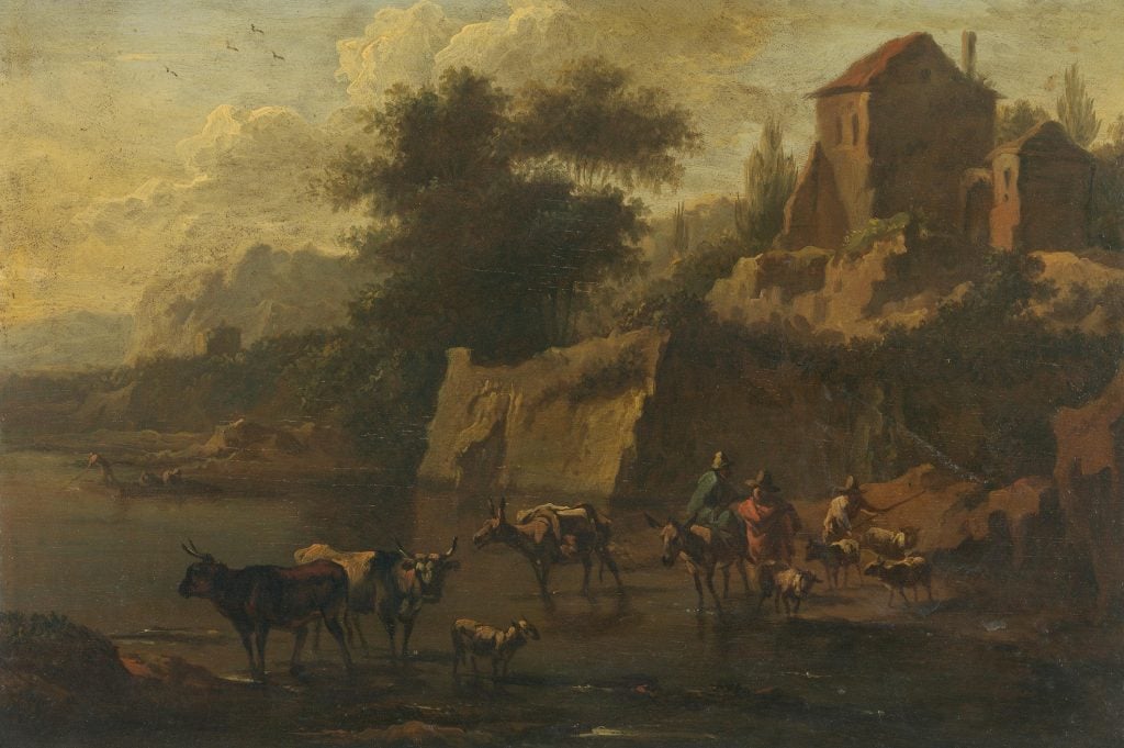 Johann Franz Nepomuk Lauterer, <em>Italian Landscape</em>. Collection of the Bavarian State Painting Collections, Alte Pinakothek, Munich. 