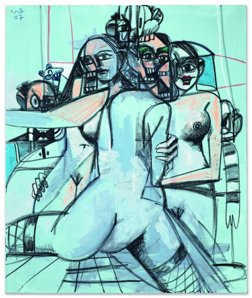 George Condo, In the Brothel (2007). Estimate: GBP 1,000,000 – GBP 1,500,000. Image courtesy Christie's Images Limited 2023.