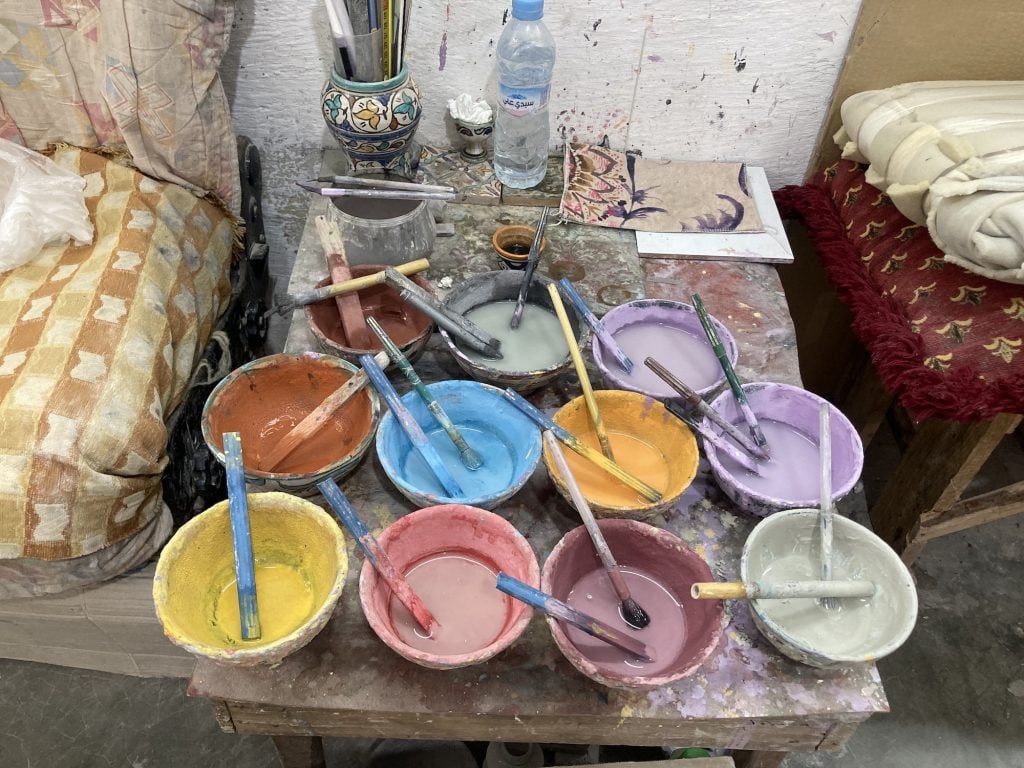 A studio of a local ceramic and tile artists in Fez, Morocco