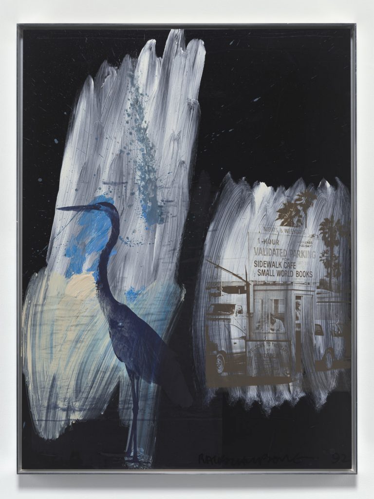 Robert Rauschenberg, <i>Stake-Out (Urban Bourbon),</i> (1992). © Robert Rauschenberg Foundation. Courtesy of the Robert Rauschenberg Foundation and Gladstone Gallery. Photography by Ron Amstutz.