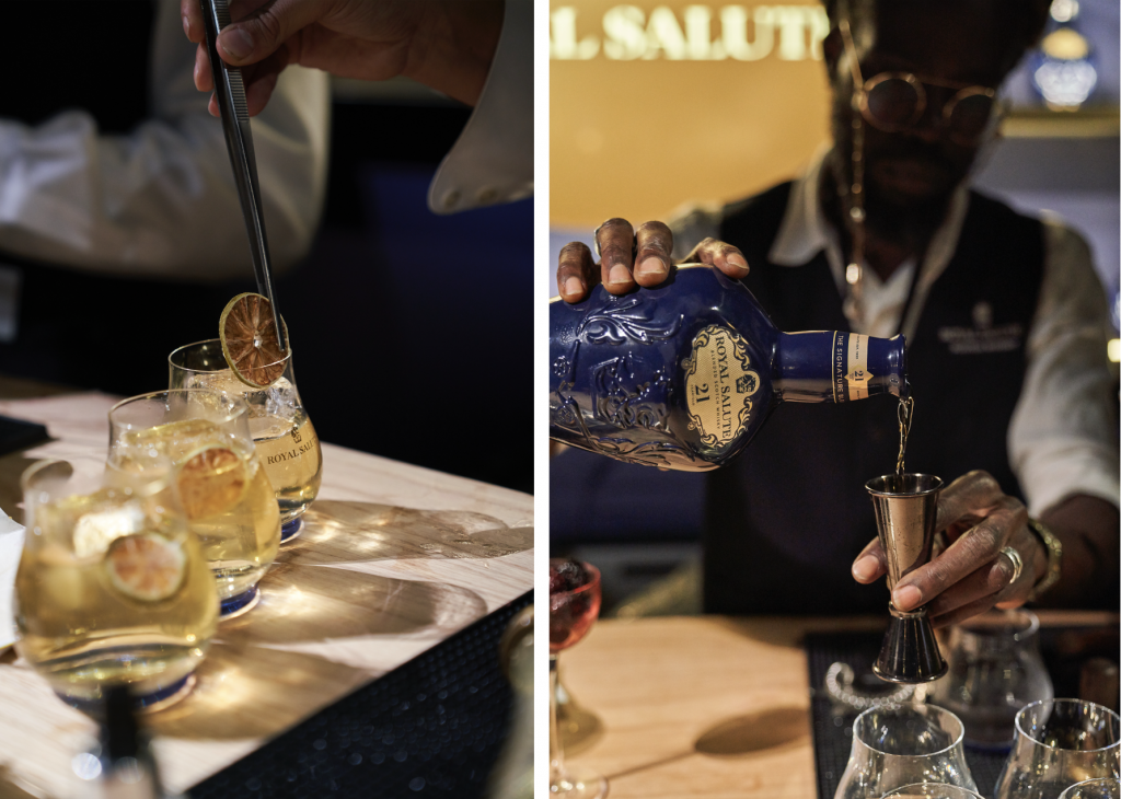 Mixologists carefully crafted cocktails with Royal Salute's 21-year-old Signature Blend at the Royal Salute Gallery Bar. Photo: Danny J. Peace. Courtesy of Royal Salute.