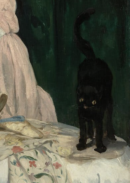 Detail of <i>Olympia</i>(1863) by Édouard Manet. 