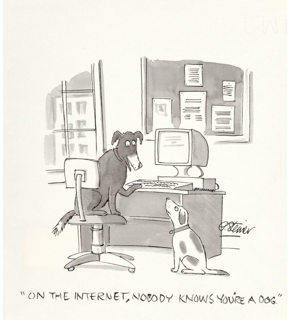 Cartoon image of dog from the New Yorker