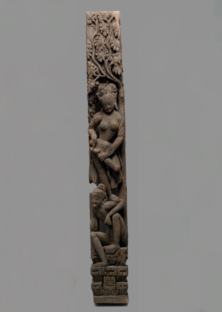 The Metropolitan Museum of Art is restituting this 13th-century wood temple strut to Nepal. Photo courtesy of the Metropolitan Museum of Art, New York. 