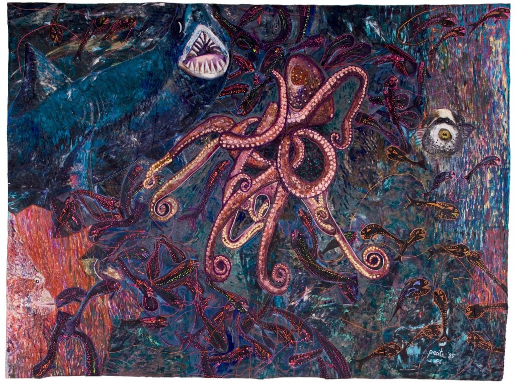 Pacita Abad, <em>My fear of night diving</em> (1985). Collection of the Lopez Museum and Library, Manila, Philippines. Photo courtesy of the Pacita Abad Art Estate and Lopez Museum and Library.