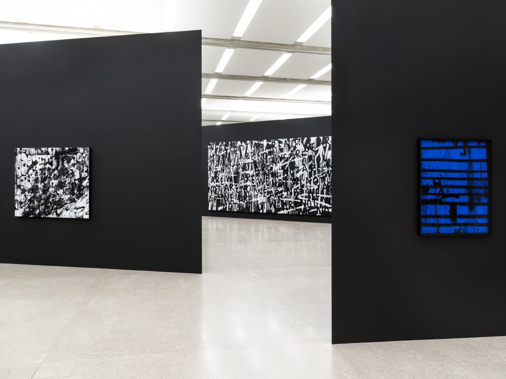 Installation view Adam Pendleton. "Blackness, White, and Light." Photo: Klaus Pichler, © mumok