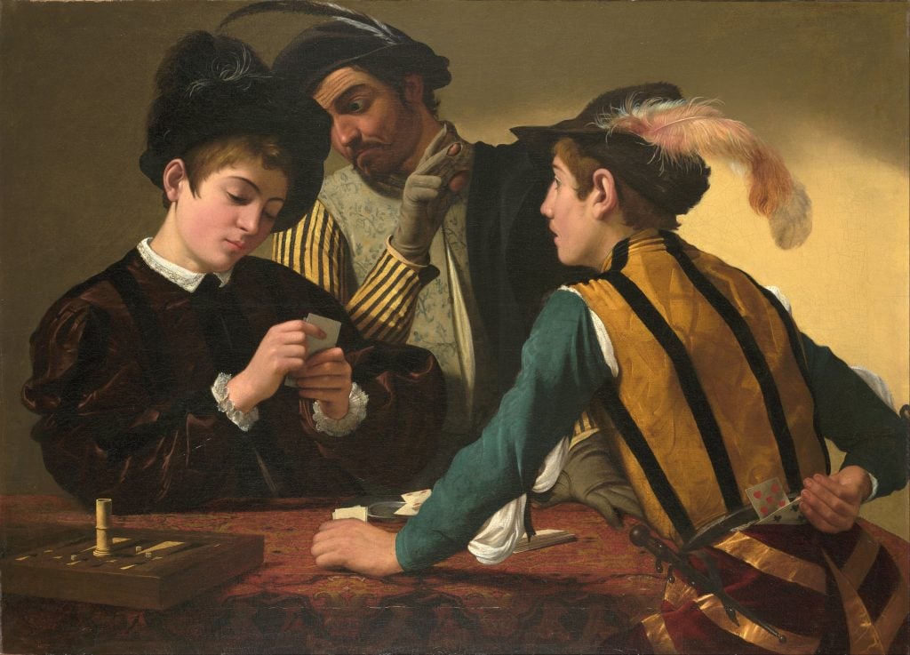 Caravaggio, The Cardsharps (c.1594). Collection of Kimbell Museum, Fort Worth.