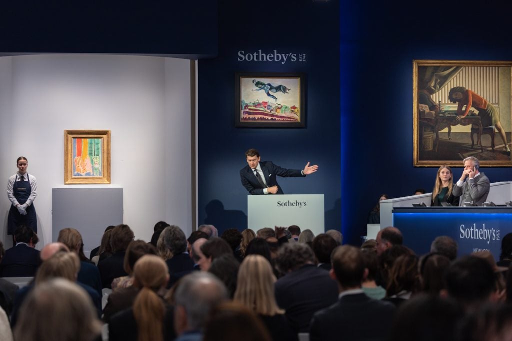 Sotheby's Modern Evening auction in New York on November 13, 2023. Image courtesy Sotheby's.