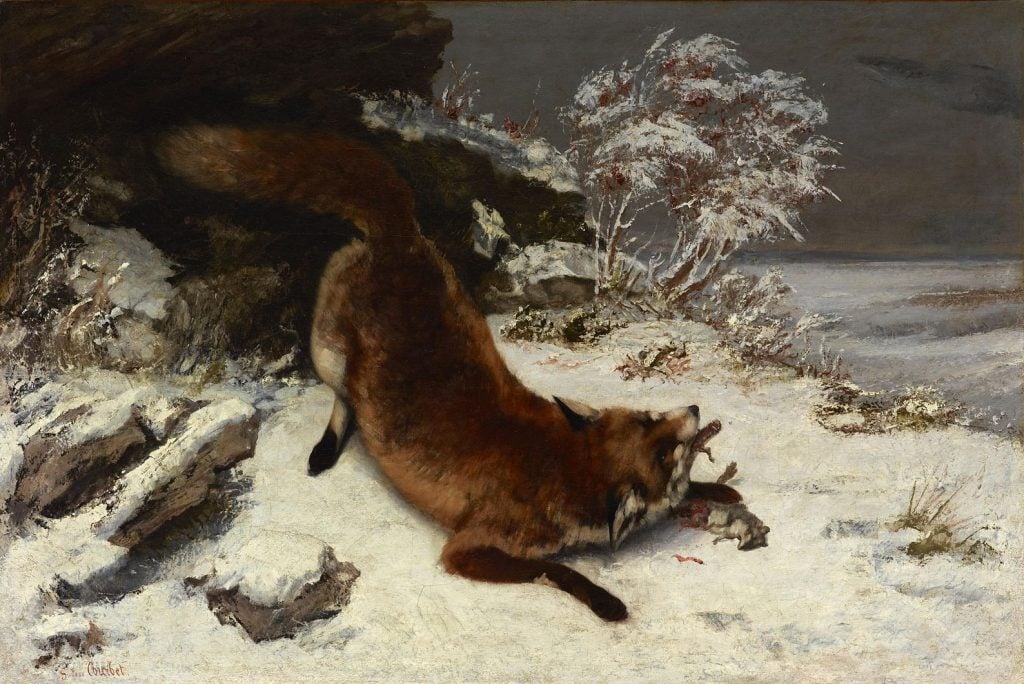 Gustave Courbet, Fox in Snow (1860). Collection of the Dallas Museum of Art.