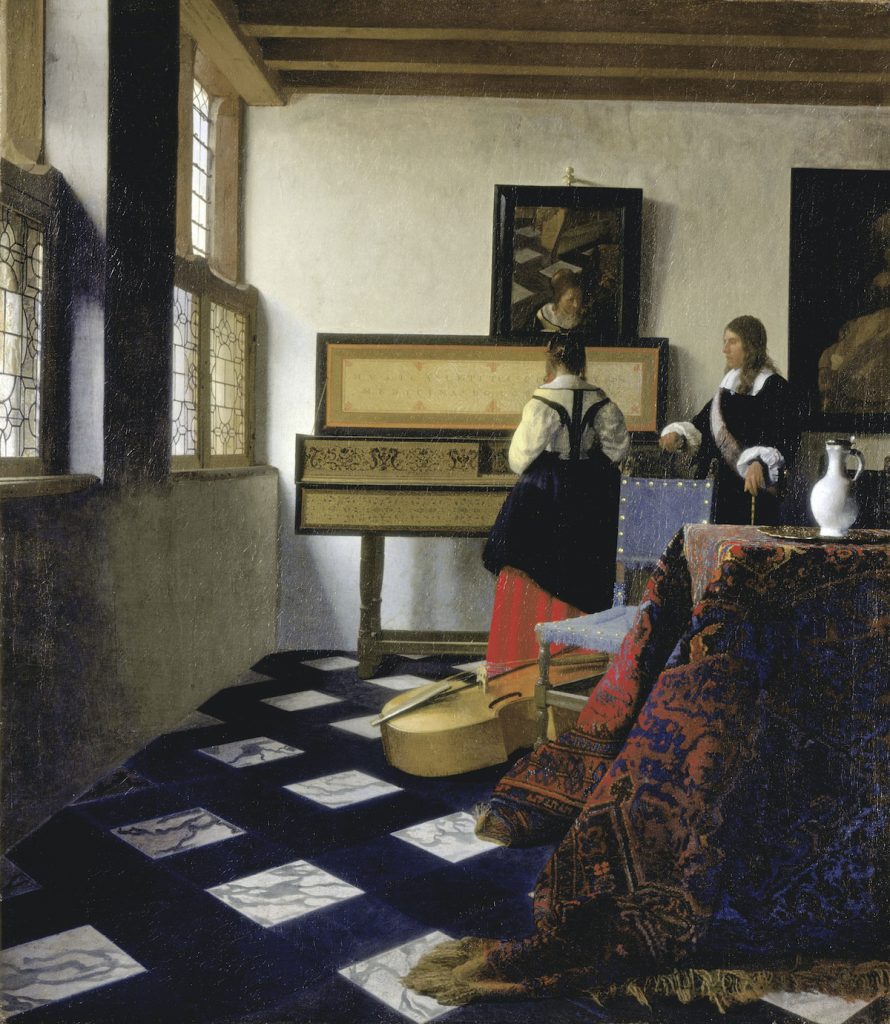 Johannes Vermeer, The Music Lesson (1662). Photo by Fine Art Images/Heritage Images / Getty Images.