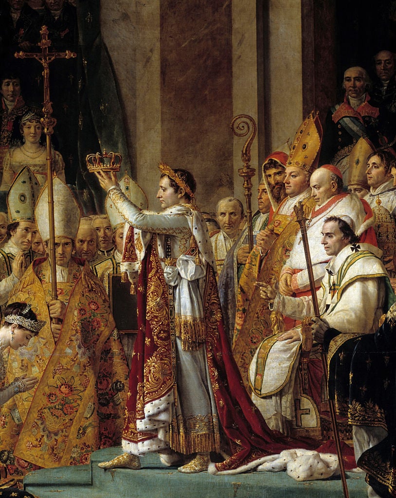 The Consecration of the Emperor Napoleon I. (1804-1806). Painting by Jacques-Louis David. Louvre Museum, Paris (Photo by Leemage/Corbis via Getty Images)