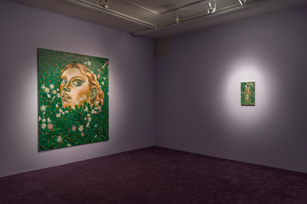  Installation view of Bad sleeper with Jessie Makinson’s Dig Her Up Dig Her Out (2023) on the left. Courtesy of the Artist and Lyles & King, New York. Photo credit: Charles Benton. 