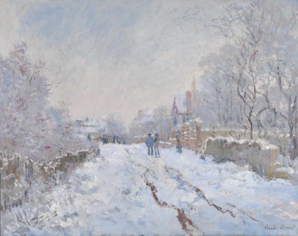 Claude Monet, Snow at Argenteuil (1874–1875). Collection of the National Gallery, London.