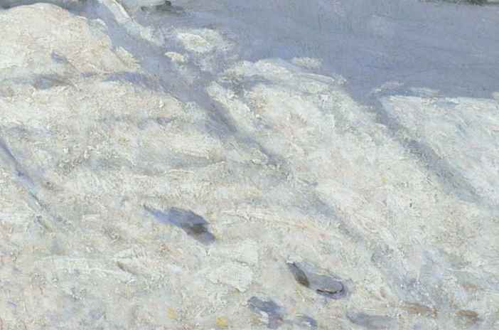Detail of The Magpie (1868–69) by Claude Monet.