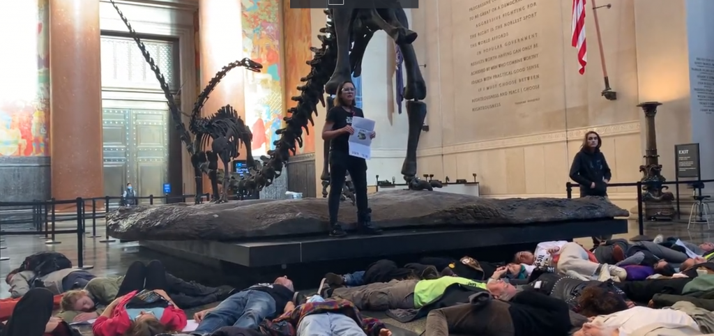 Extinction Rebellion protest at the American Museum of Natual History.