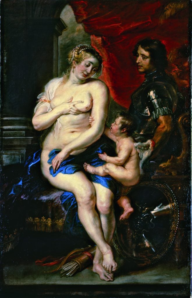 Peter Paul Rubens, Venus, Mars and Cupid, c.1635, oil on canvas, 195.2 x 133 cm, courtesy Dulwich Picture Gallery.
