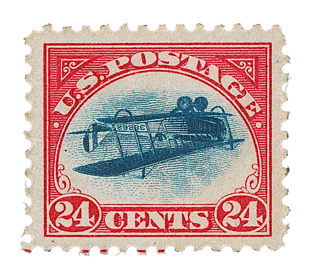 The Inverted Jenny stamp. Courtesy of Siegel Auction.