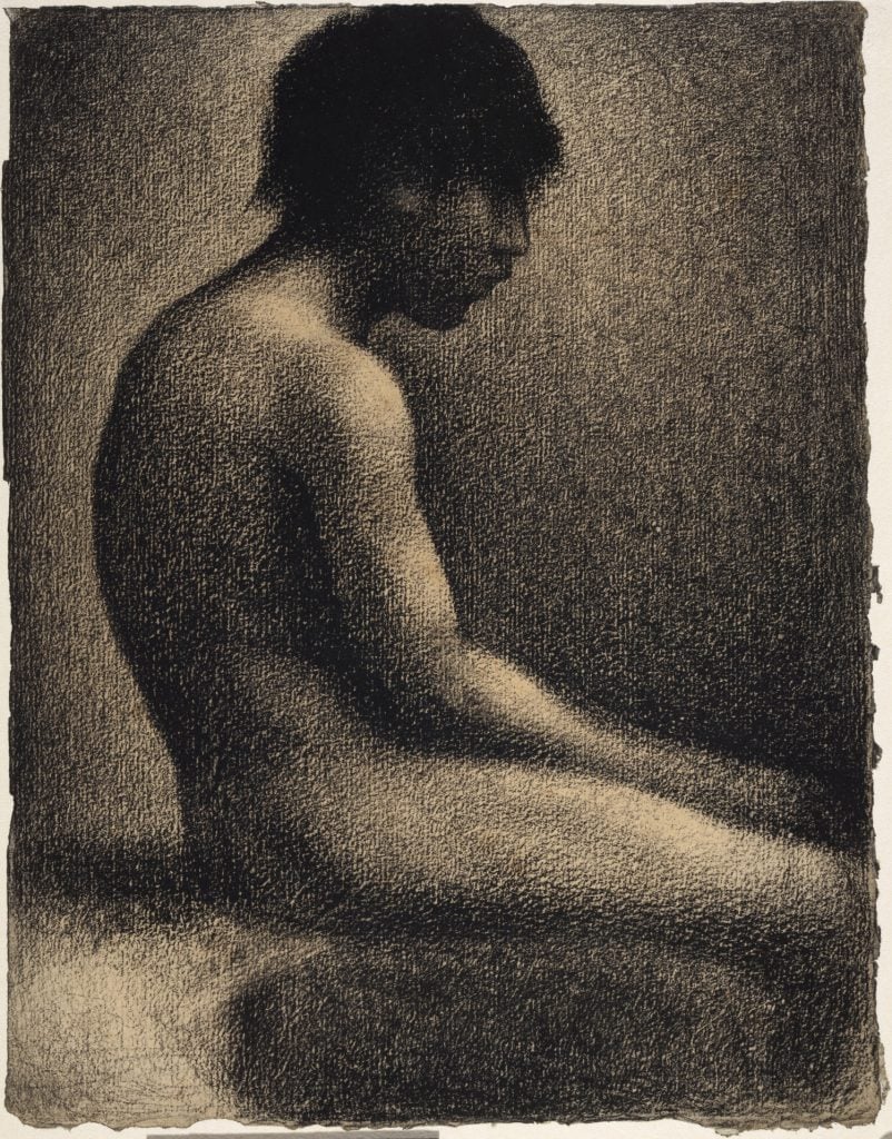 Georges Seurat, Seated Youth, Study for "Bathers at Asnières" (1883)