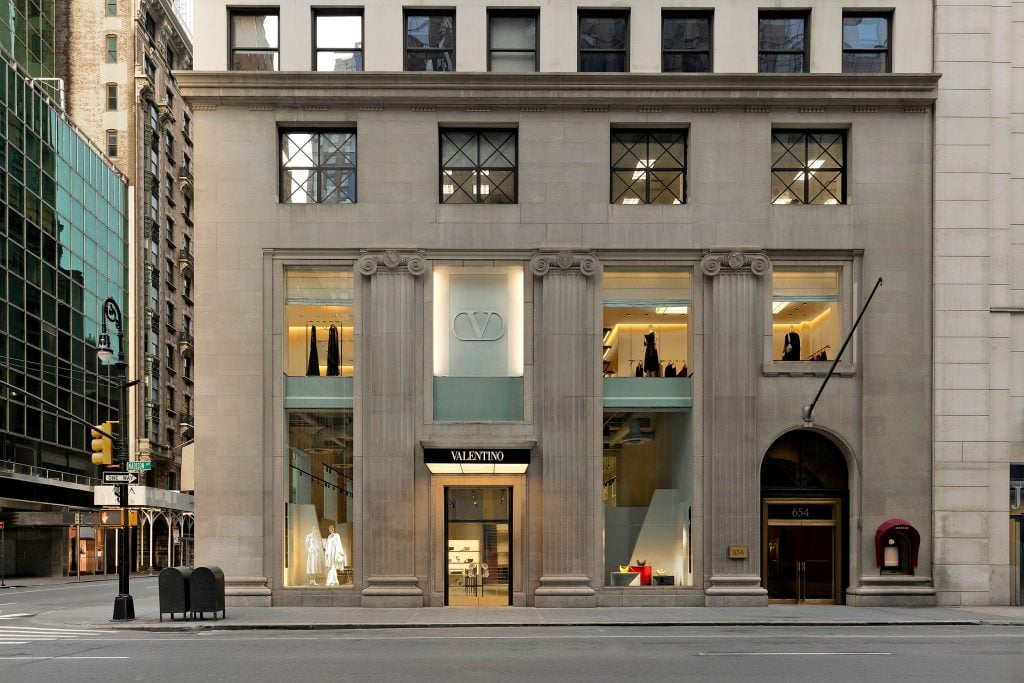 Exterior view of Valentino's new Madison Avenue flagship.