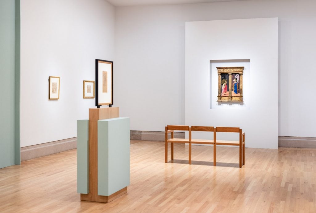 Installation view of Botticelli Drawings, Legion of Honor, San Francisco (2023). Photo by Gary Sexton. Image courtesy of the Fine Arts Museums of San Francisco.