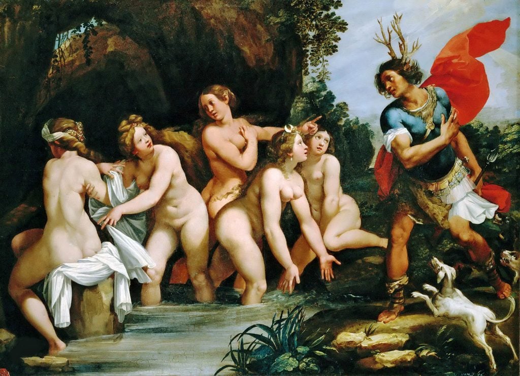 Giuseppe Cesari, Diana and Actaeon (ca. 1600-1603), found in the Collection of Musée du Louvre, Paris